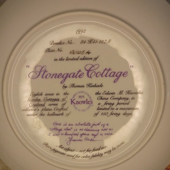 Thomas Kinkade Limited Edition Cottage Plates ( Set of Two) - Picture 6 of 12